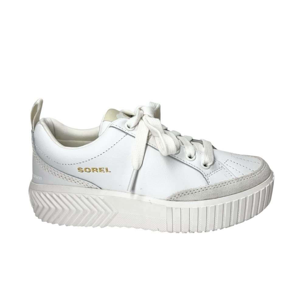 Sorel White Sneakers with Gold Accents
